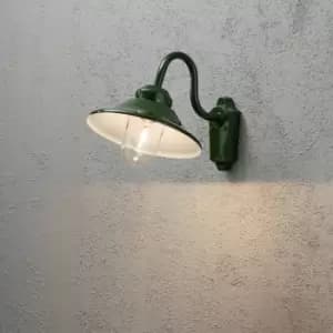Konstsmide Vega Outdoor Classic Dome Down Wall Light - Green, IP23