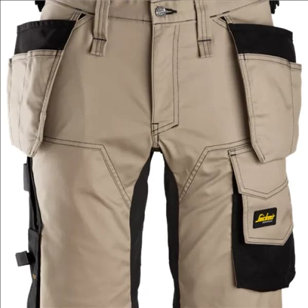 Snickers AllroundWork Stretch Shorts Holster Pockets - Khaki/Black - 44