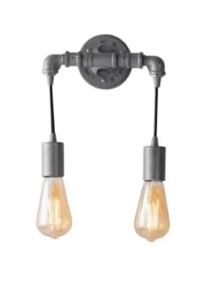 Amarcord Pipe Effect Twin Wall Lamp, Zinc, E27