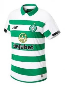 New Balance Celtic FC Mens 19/20 Home Short Sleeved Shirt - Green/White, Green, Size L, Men