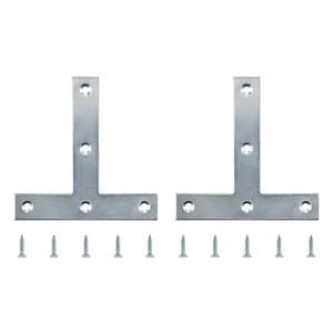 BQ Zinc effect Steel Tee plate L100mm Pack of 2
