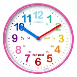 Acctim Wickford Kids Time Teach Clock 20cm Pink