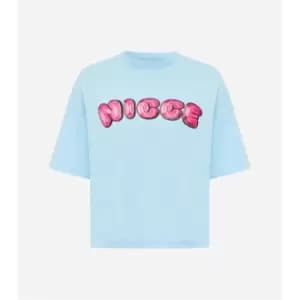 Nicce Caddel Crop T Shirt - Blue