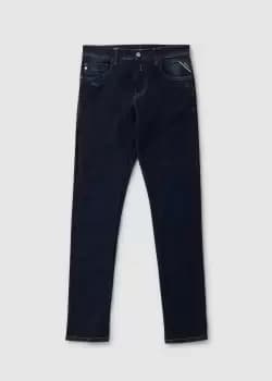 Replay Mens Mickym Recycled Hyperflex Jeans In Dark Navy