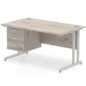 Trexus Rectangular Desk Silver Cantilever Leg 1400x800mm Fixed Ped 3