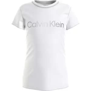 Calvin Klein Silver Logo Slim T-Shirt - White