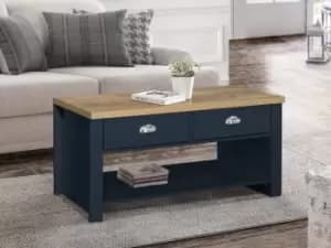Birlea Highgate Navy and Oak Effect 2 Drawer Coffee Table Flat Packed