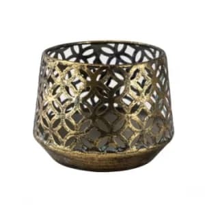 Antiqued Blackened Brass Tealight Holder Small