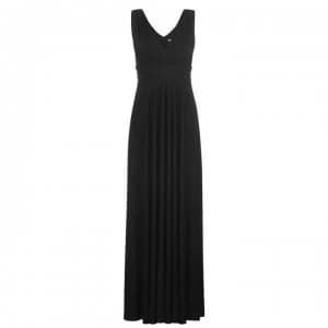 Biba Deep V Maxi Dress - Black
