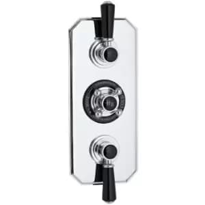 Topaz Black Triple Concealed Shower Valve with Diverter - Hudson Reed