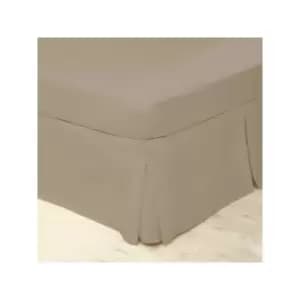 Easycare Polycotton Percale 200 Thread Count Box Pleat Platform Valance, Walnut Whip, King - Belledorm