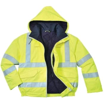 Portwest - S773YER4XL - sz 4XL Bizflame Rain Hi-Vis Antistatic FR Bomber Jacket - Yellow