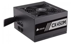 Corsair 450W Builder Series CX450M PSU, Sleeve Bearing Fan, Semi-Modular, 80 Bronze UK Plug