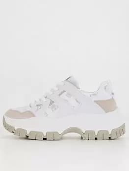 Guess Brayjen Chunky Trainer - White & Grey, White, Size 37, Women