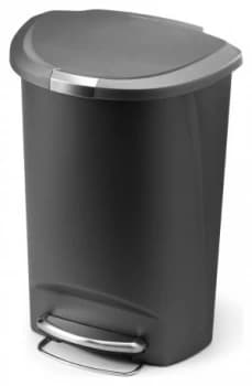 simplehuman 50 Litre Plastic Semi Round Pedal Bin Grey