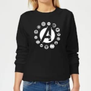 Avengers Team Logo Womens Sweatshirt - Black