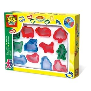 SES Creative - Childrens Modelling Dough Cutters Set 12 Pieces (Multi-colour)