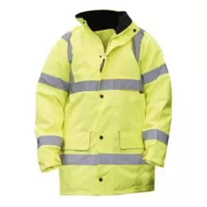 Warrior Mens Nevada High Visibility Safety Jacket (L) (Fluorescent Yellow)