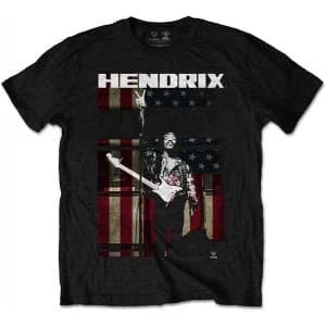 Jimi Hendrix - Peace Flag Mens Medium T-Shirt - Black