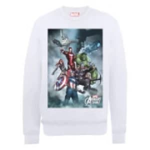 Marvel Avengers Assemble Team Montage Sweatshirt - White - L