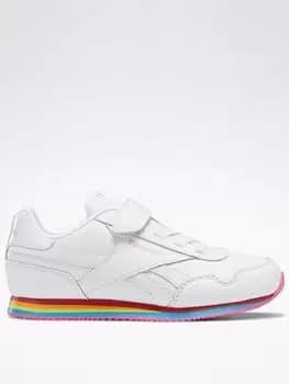 Reebok Royal Cl Jog 3 1v Shoes, White/Pink, Size 1 Older
