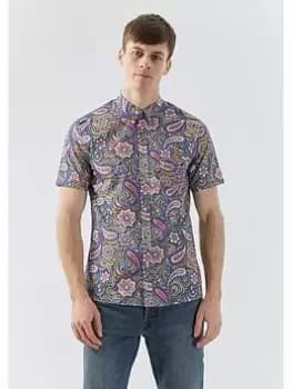 Pretty Green Festival Paisley Short Sleeve Shirt - Multi, Size 2XL, Men