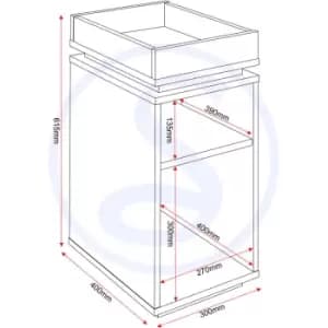 Naples Storage Side Lamp Table Black and Pine Effect