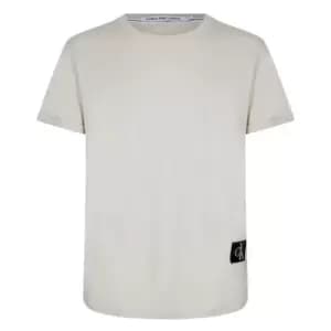 Calvin Klein Jeans Badge Turn Up Crew T Shirt - Beige