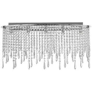 Spring Lighting - Spring Contemporary Ceiling 5 Light Chrome, Hanging Crystal