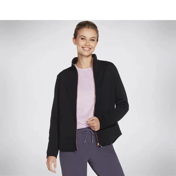 Skechers Womens GOWALK Shine Full Zip Jacket M - UK Size 12-14, Bust 36.5 - 37.5' Black SKE2296-BLK-M