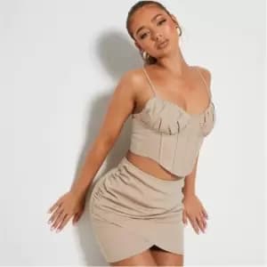 I Saw It First Lace Up Mini Skirt Co Ord - Neutral
