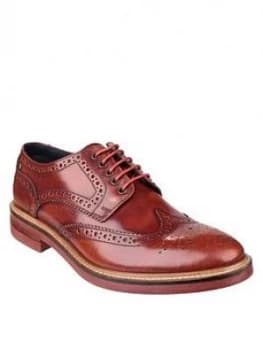 Base London Base London Woburn Hi-shine Lace Up Brogue Shoe, Tan, Size 10, Men