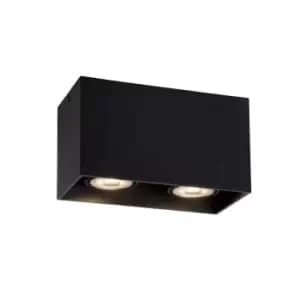 Lucide Bodi Modern Surface Mounted Ceiling Spotlight 2xGU10 Black