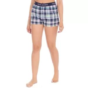 Forever Dreaming Womens/Ladies Check Lounge Shorts (M) (Navy)
