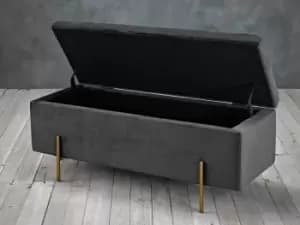 LPD Lola Grey Fabric Blanket Box Assembled