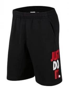 Nike Sportswear Just Do It Short Fleece - Black, Size S, Men