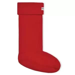 Hunter Unisex Recycled Fleece Tall Boot Socks Military Red Large