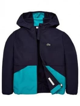 Lacoste Boys Colourblock Hooded Windcheater - Navy