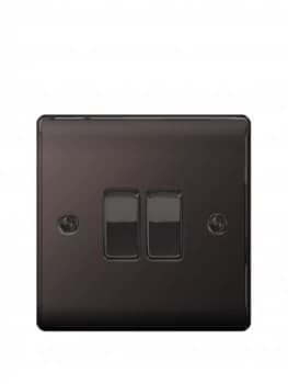 British General Electrical Raised 2G 2-Way Switch - Black Nickel
