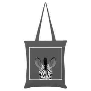 Inquisitive Creatures Zebra Tote Bag (One Size) (Grey)