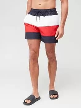 Tommy Hilfiger Colourblock Swimshort, Navy, Size 2XL, Men