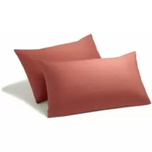 Charlotte Thomas - Poetry Plain Dye 144 Thread Count Combed Yarns Terracotta Housewife Pillowcase Pair