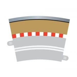 Single Lane Radius 3 Curve Outer Borders 22.5° (Set Of 4) Scalextric Accessory Pack