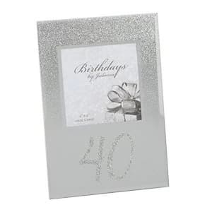 4" x 4" - Birthdays by Juliana Glitter Mirror Frame - 40th