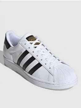 adidas Originals Superstar Vegan, White/Black, Size 4, Women