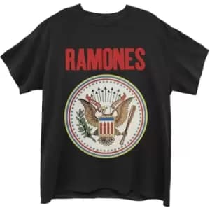 Ramones - Full Colour Seal Unisex X-Large T-Shirt - Black