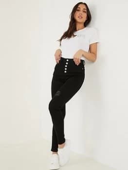 Quiz Black Denim High Waist Skinny Jeans - 6