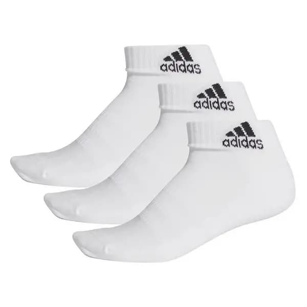 adidas 3 Pack Ankle Socks Unisex Juniors 2-3.5 White 41248801030