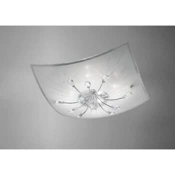 Chloe 4 Bulbs Ceiling Lamp Polished Chrome / Glass / Crystal