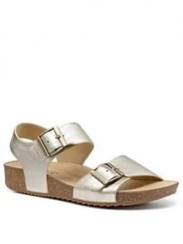 Hotter Tourist Ii Wide Fit Sandals - Gold , Gold, Size 3, Women